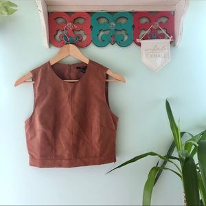 Faux suede crop top